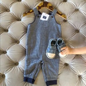 Janie & Jack Chambray Romper overalls (3-6 months)